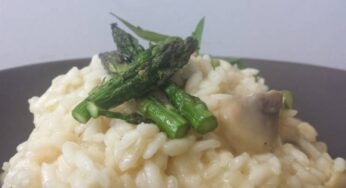 Receta de Risotto Arborio de trigueros y champiñones con queso asturiano afuega´l pitu picante